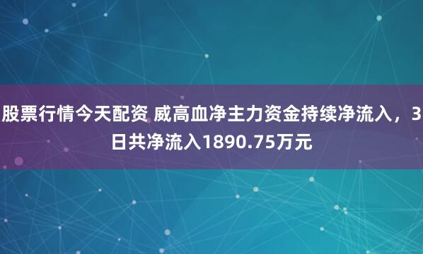 股票行情今天配资 威高血净主力资金持续净流入，3日共净流入1890.75万元